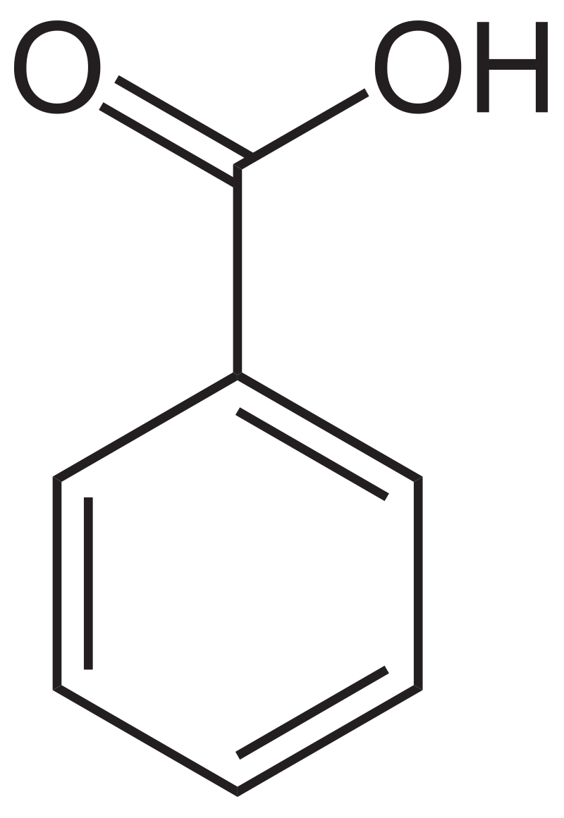 Molecular structure of benzoic acid