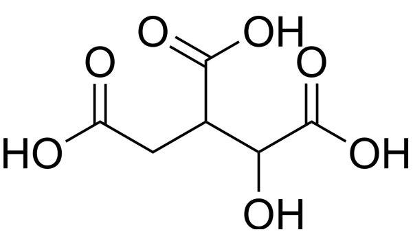 Molecular structure of isocitric acid