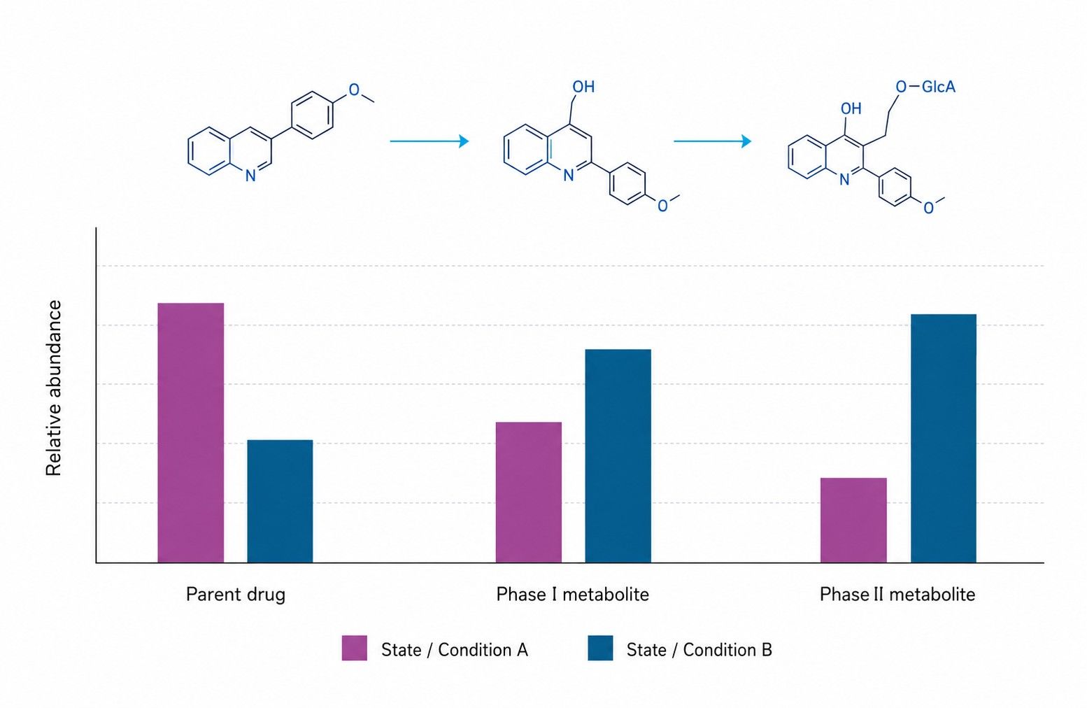 Parent drug and metabolite products quantified in chip effluent across sampling time points