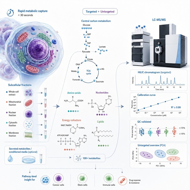 Cell Metabolomics Services — Targeted LC-MS/MS Metabolomics for Cancer Cells, Stem Cells, and Primary Cell Research