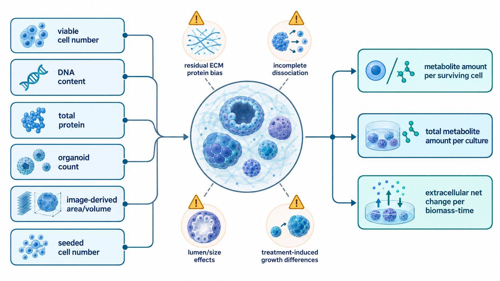 Normalization criteria for organoid metabolomics